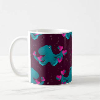 Valentine's Octopus and Hearts Kaffemugg