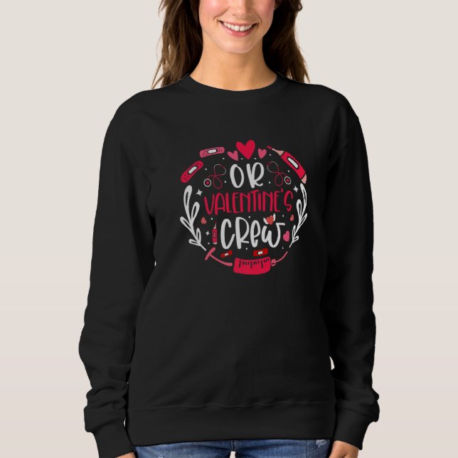 Valentine's OR Nurse Crew Stethoscope Operating Ro T Shirt (Framsida)