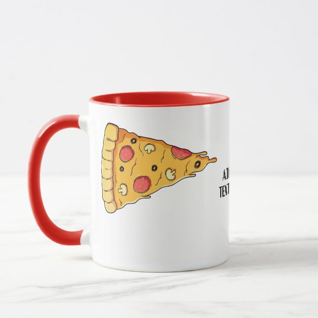 Valentines Par Matching Cute Pizza Girl Mugg (Vänster)