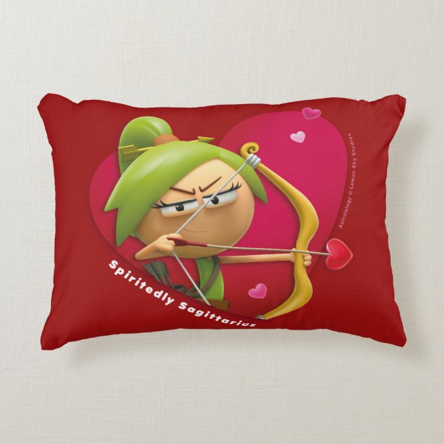 Valentines Pillow för Sagittarius Prydnadskudde (Framsidan)