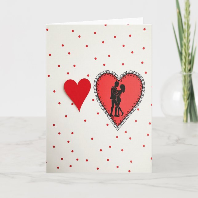 Valentines Polka Dot Love Card Kort (Framsida)
