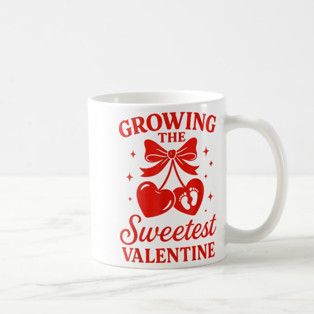 Valentines Pregnancy Announcement Growing Sweetest Kaffemugg (Höger)