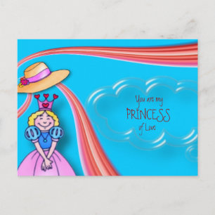 Valentines Princess Postcard Helg Vykort