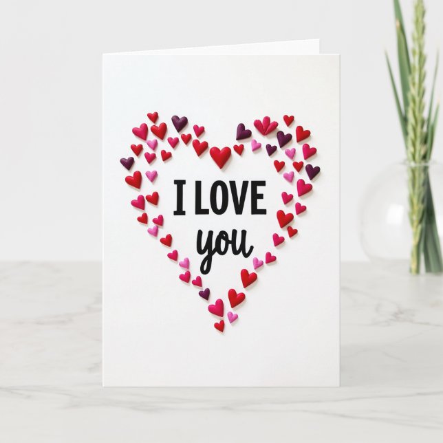 Valentines Puffy Heart Jag älskar dig-kort Kort (Framsida)
