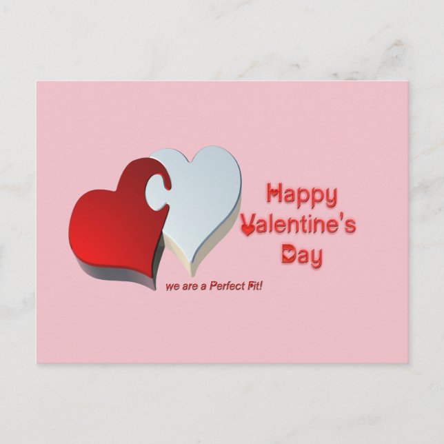 Valentines Puzzle Helg Vykort (Framsida)