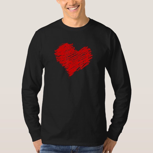 VALENTINE'S RED CHALK HEART T SHIRT (Framsida)