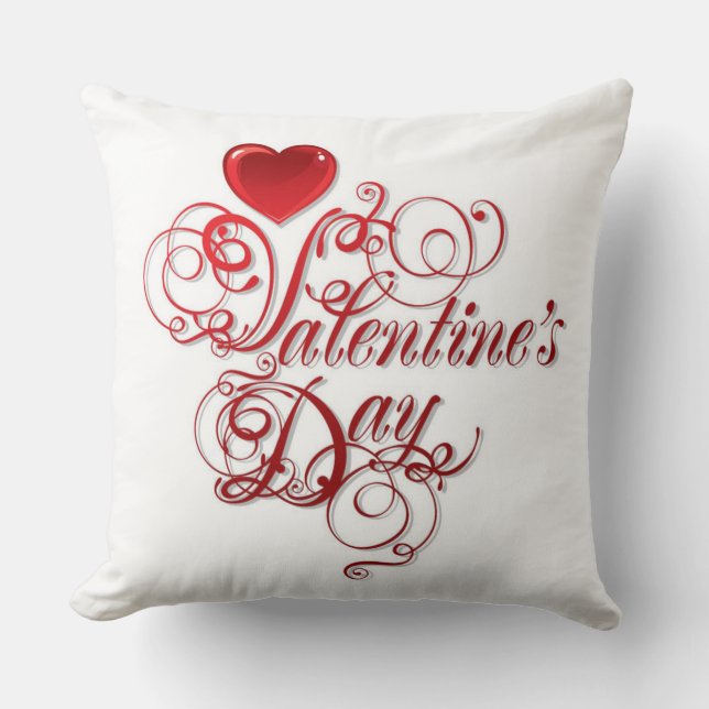 Valentines Red Heart Dekorativ kudde (Framsida)