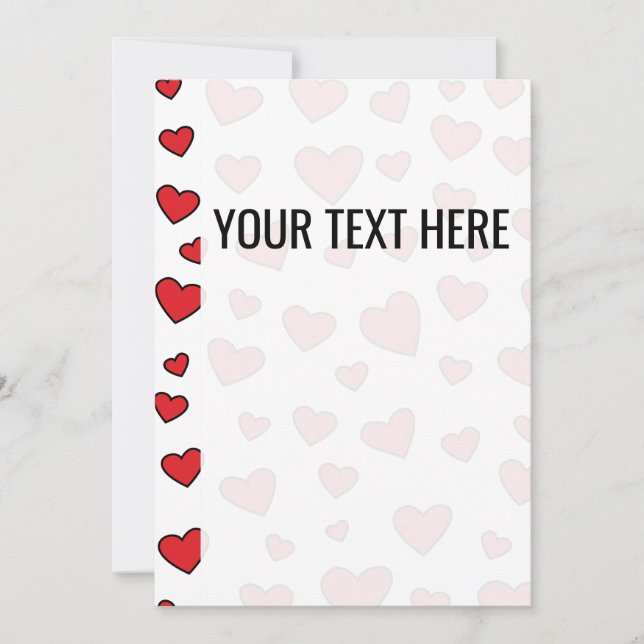 Valentines Red Heart Mönster Meddelande (Framsida)