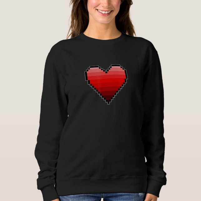 VALENTINE'S RETRO 8 BIT HEART 1 T SHIRT (Framsida)