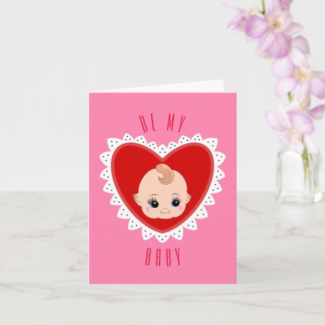 Valentines retro vintage babydocka kort (Orkide)
