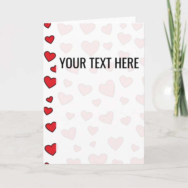 Valentines röda hjärtmönster meddelande (Framsida)