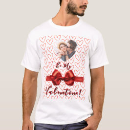 Valentines röda & rosa anpassningsbara foto-T-shir T Shirt