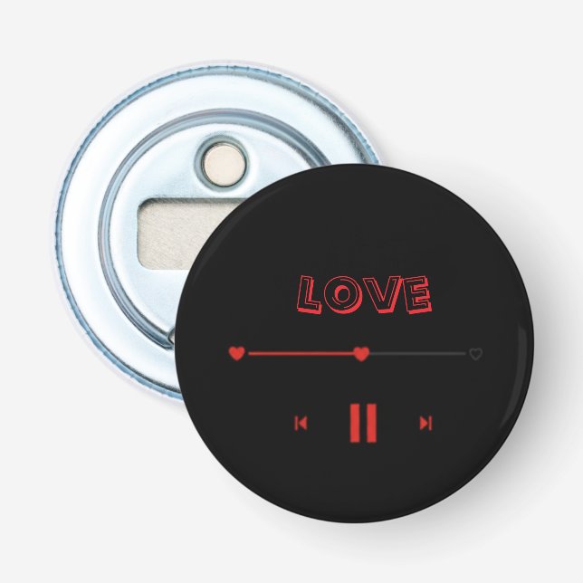 Valentine's Romantic  Badge— Cute Love Pin Button Flasköppnare (Framsidan)