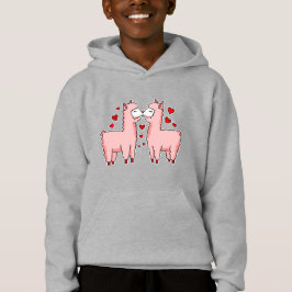 valentines rosa alpacas röda hjärtan t shirt