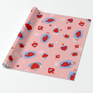 valentines rosa helig människans hjärtan presentpapper