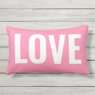 Valentines Rosa Kärlek Typografi utomhus Lumbarkudde