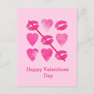 Valentines Rosa med läppar och vykort