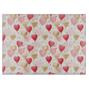 Valentines Rosa Red och Guld Heart Balloons