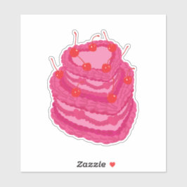 Valentines Rosa Två Nivåer Hjärtformat Tårta Klistermärken