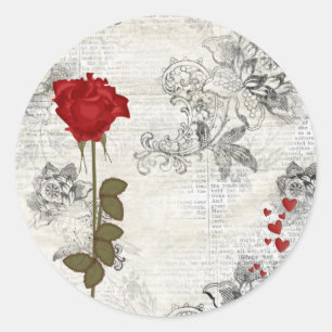 valentines runt klistermärke