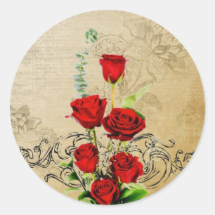 valentines runt klistermärke