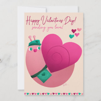 Valentines Snigel Julkort