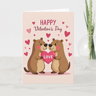 Valentines söta björnpar kärlekskort kort