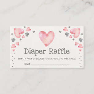 Valentines Sötnos Diaper Raffle Rosa Silver Tilläggskort
