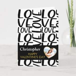 Valentines Svartvit minimalistisk hjärtfoto Kort