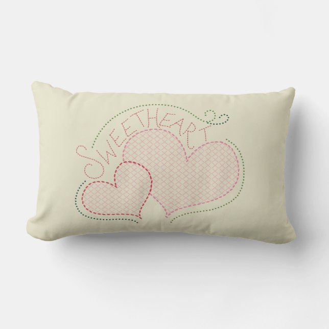 Valentines Swearing Kor Stitch Pillow Lumbarkudde (Framsida)