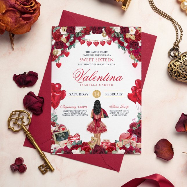 Valentines Sweet 16 Födelsedagsfester Inbjudningar (Skapare uppladdad)