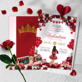 Valentines Sweet sixteen Födelsedagsfest Inbjudningar
