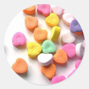 Valentines Sweethearts Candy Sticker Runt Klistermärke