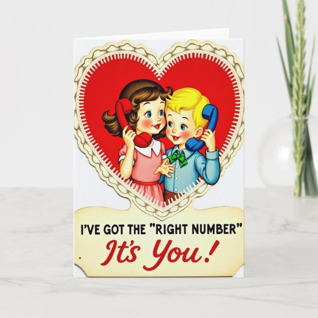 Valentines Sweethearts Phone Card Kort (Framsida)