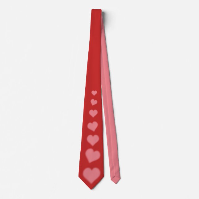 Valentines Tie Red Valentines Hearts Neckties (Framsida)
