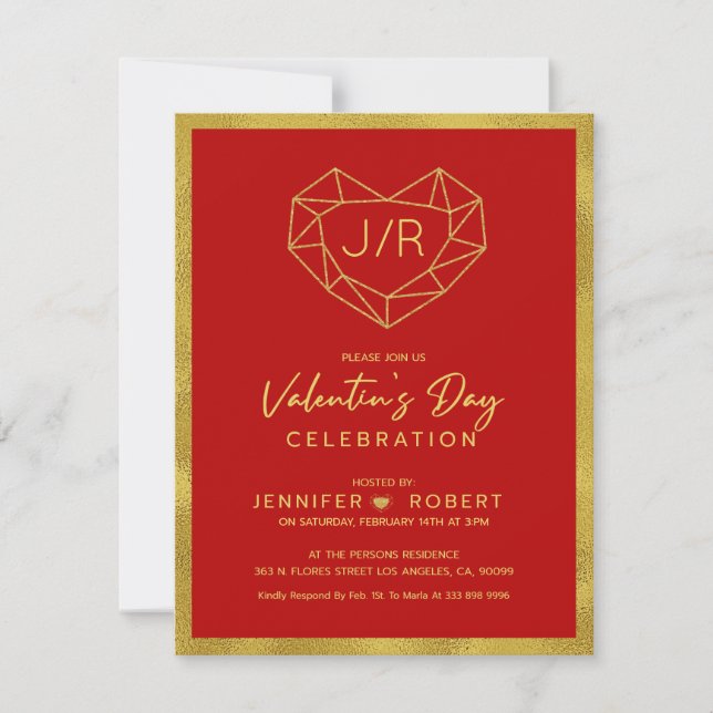 Valentines, typografi och firande inbjudan (Framsida)