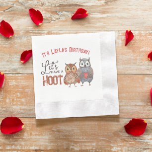 Valentines Uggla Låt oss ha en Hoot-Födelsedagsfes Pappersservett