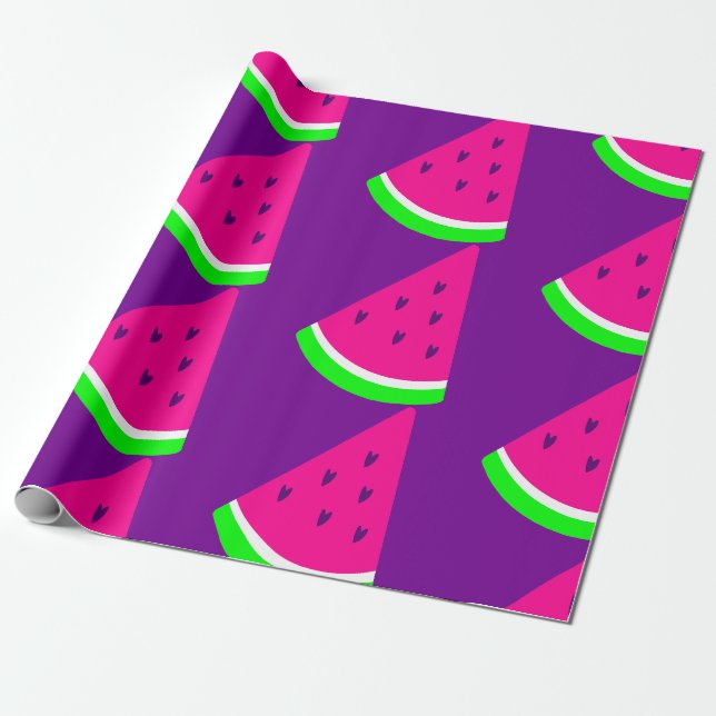 valentines vattenmelonfruktsommarhjärta presentpapper (Utrullad)