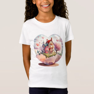 Valentines Village Heart Glass Snowglobe T Shirt