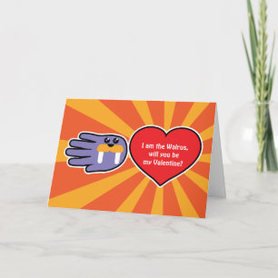 Valentines Walrus Kärlek-kort Helgkort