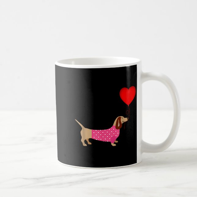 Valentines Weiner Daschund Doxie In Dog Dress  Kaffemugg (Höger)