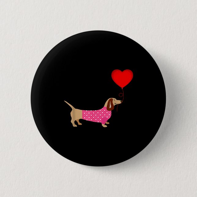 Valentines Weiner Daschund Doxie In Dog Dress  Knapp (Framsida)