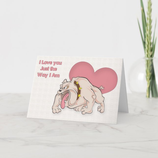Valentines ynka Bulldog Card Helgkort (Framsida)