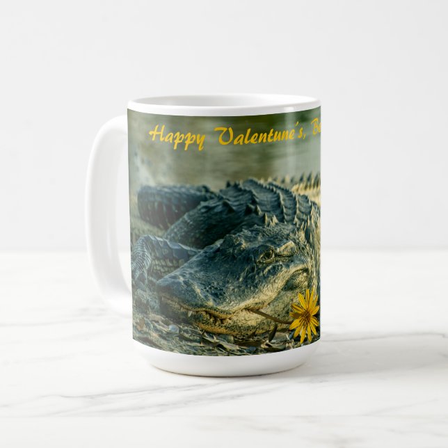 Valentinesalligator med träsksolrosen kaffemugg (Framsida vänster)