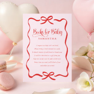 Valentinesbowgirl bebisshower böcker för bebis tilläggskort