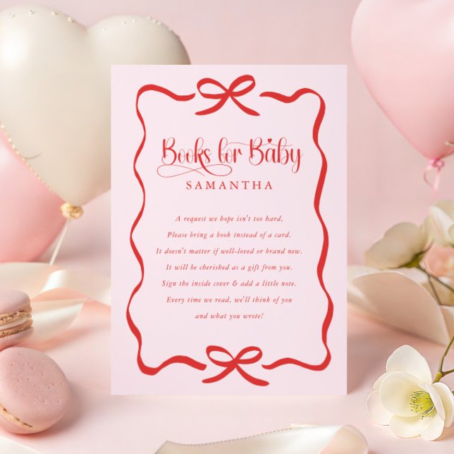 Valentinesbowgirl bebisshower böcker för bebis  tilläggskort (Skapare uppladdad)