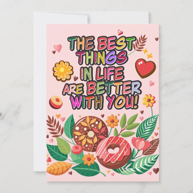 Valentinesdagen Boho Munkar och Blommor i Klassrum Julkort (Framsida)