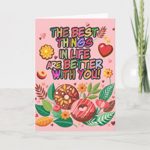 Valentinesdagen Boho Munkar och Blommor i Klassrum Kort