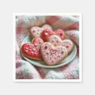 Valentinesdagshjärtkakor Pappersservett