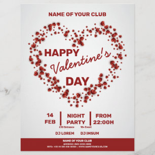 Valentineser 3D Red Hearts Big Heart Party Reklamblad